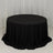 Round black tablecloth draping elegantly over a table.