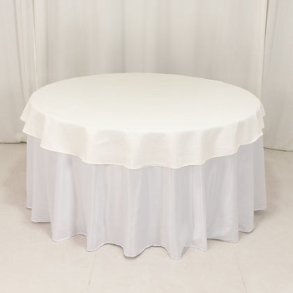 Cotton Blend Round Tablecloth 70" Ivory with Wrinkle-Resistant Fabric - Durable and Stylish Table Cover