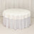 Round tablecloth with ruffled edge in white fabric