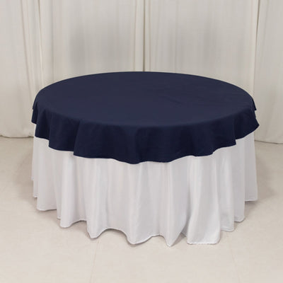 Cotton Blend Round Tablecloth 70" Navy Blue with Wrinkle-Resistant Fabric - Durable and Stylish Table Cover