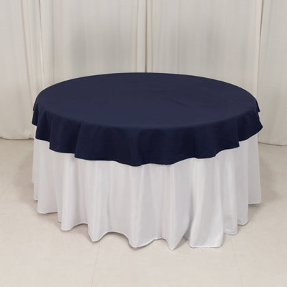 Cotton Blend Round Tablecloth 70" Navy Blue with Wrinkle-Resistant Fabric - Durable and Stylish Table Cover