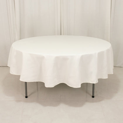 Cotton Blend Round Tablecloth 90" Ivory with Wrinkle-Resistant Fabric Table Cover