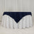 Navy tablecloth draped over a white table for elegant dining settings.