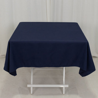 Cotton Blend Square Tablecloth 54"x54" Navy Blue - Wrinkle-Resistant and Durable Table Cover