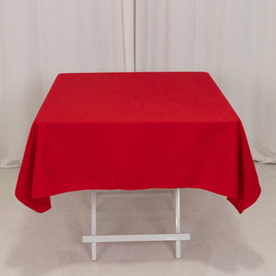 Cotton Blend Square Tablecloth 54"x54" Red - Wrinkle-Resistant and Durable Table Topper