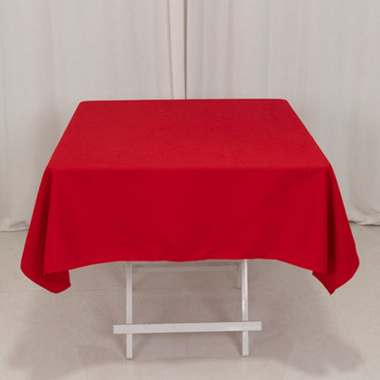 Cotton Blend Square Tablecloth 54"x54" Red - Wrinkle-Resistant and Durable Table Topper