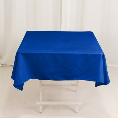 Cotton Blend Square Tablecloth 54"x54" Royal Blue - Wrinkle-Resistant and Durable Table Cover