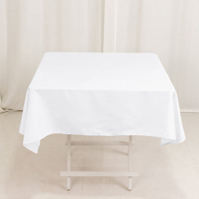 Cotton Blend Square Tablecloth 54"x54" White - Wrinkle-Resistant and Durable Table Cover