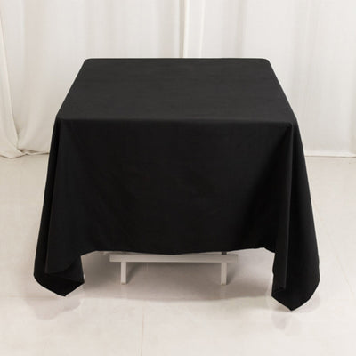 Cotton Blend Square Tablecloth 70"x70" Black with Wrinkle-Resistant Table Cover
