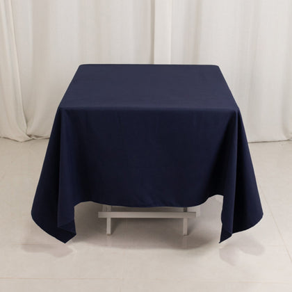 Cotton Blend Square Tablecloth 70"x70" Navy Blue with Wrinkle-Resistant Table Cover