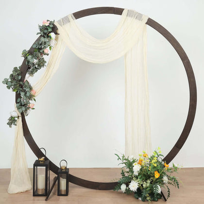 Cream Gauze Cheesecloth Draping Fabric Wedding Arch Decorations, Window Scarf Valance Drapes, Boho Arbor Long Curtain Panel 20ft