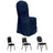 Navy blue chair cover with three chair styles below