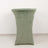 Green velvet table cover in studio isolation