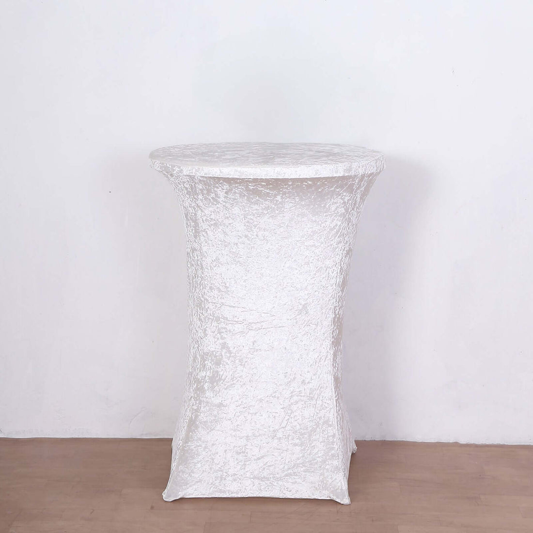 White table cover for cocktail tables, stylish and elegant.