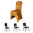 Gold velvet dining chair with three black seating options