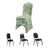 Green velvet chair cover on a white backdrop showcasing different chair styles