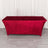 Red stretch table cover for event decor.
