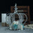 Silver crown centerpiece with flowers, decorative home accent.