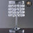 Crystal table lamp with elegant beaded shade and chrome base