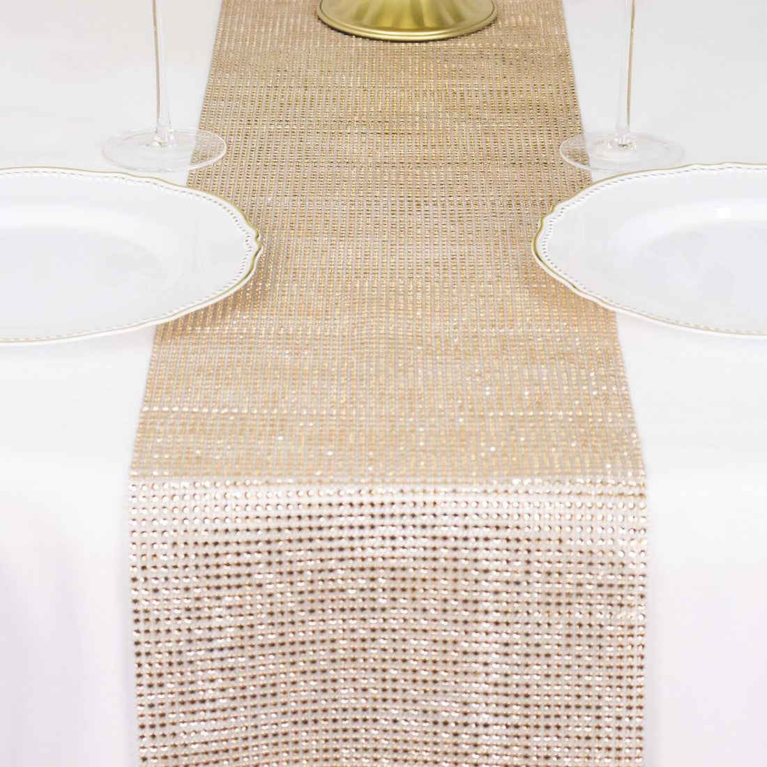Elegant gold table runner for special occasions