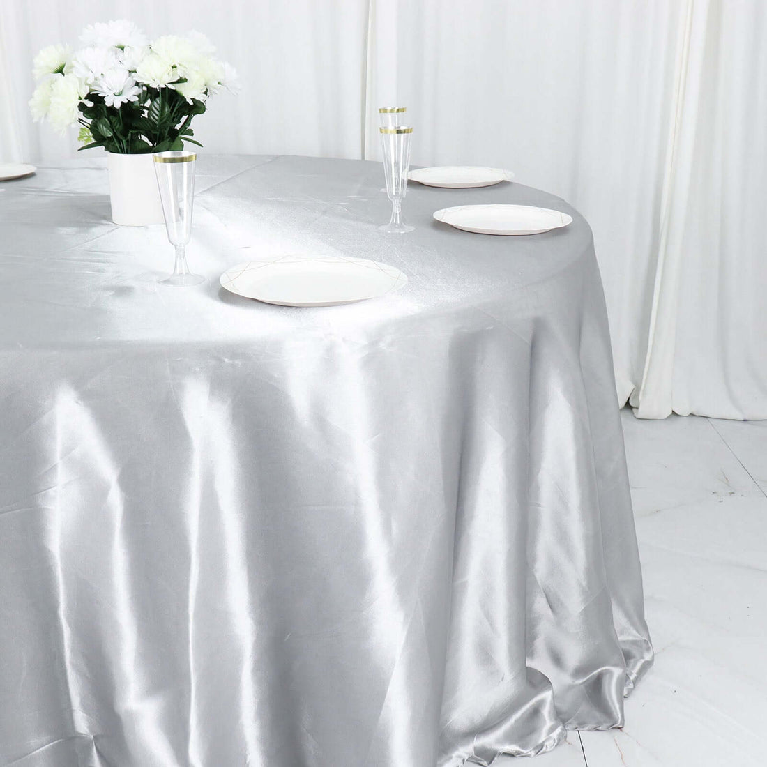 Satin Round Tablecloth 132