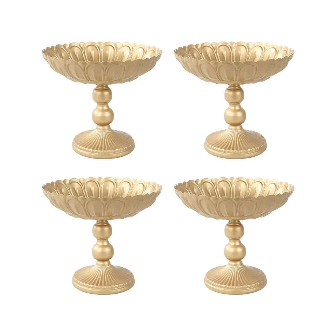 Metal Pedestal Bowl Vases Gold 10" | eFavormart