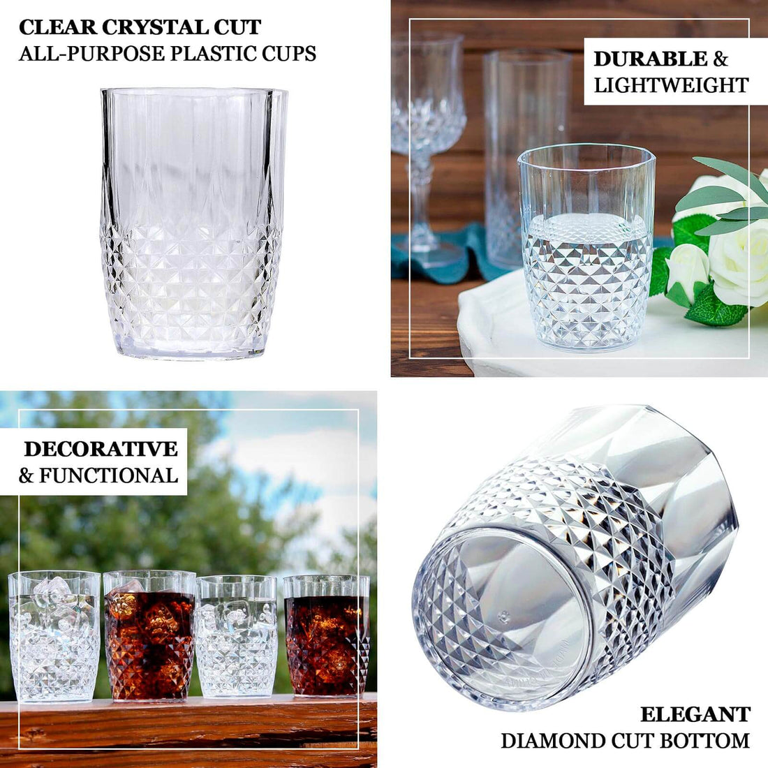 Crystal Cut Short Tumblers Clear 16oz | eFavormart