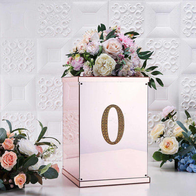Decorative Rhinestone Alphabet "O" Letter Stickers 6", Gold Glitter Adhesive Craft Letters - DIY Sparkle Embellishments