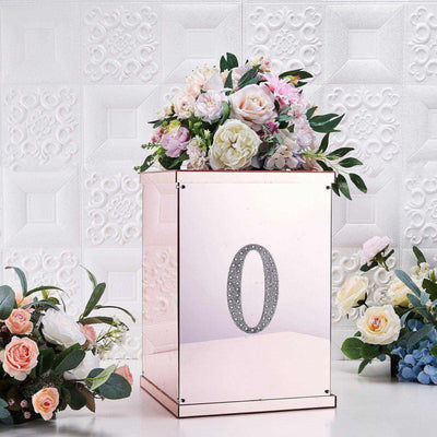 Decorative Rhinestone Alphabet "O" Letter Stickers 6", Silver Glitter Adhesive Craft Letters - DIY Sparkle Embellishments