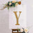 Decorative gold letter 'Y' with floral accents on a white backdrop.