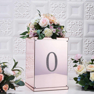 Decorative Rhinestone Number "0" Stickers 6", Silver Glitter Adhesive Craft Numbers - DIY Sparkle Embellishments
