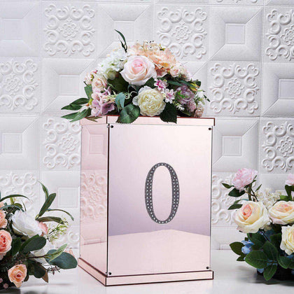 Decorative Rhinestone Number "0" Stickers 6", Silver Glitter Adhesive Craft Numbers - DIY Sparkle Embellishments