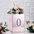 Rose gold floral arrangement box with number 0 and pink flowers.