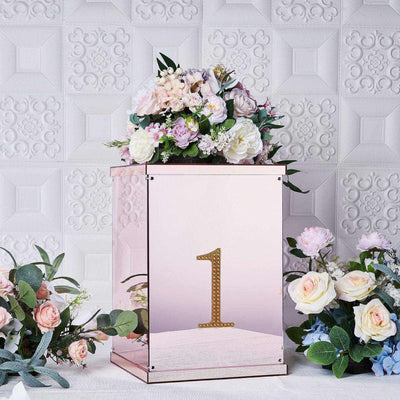 Decorative Rhinestone Number "1" Stickers 6", Gold Glitter Adhesive Craft Numbers - DIY Sparkle Embellishments