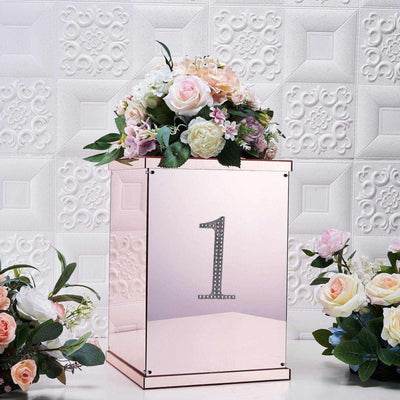 Decorative Rhinestone Number "1" Stickers 6", Silver Glitter Adhesive Craft Numbers - DIY Sparkle Embellishments