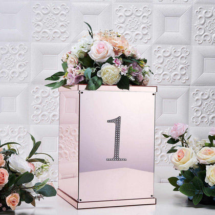 Decorative Rhinestone Number "1" Stickers 6", Silver Glitter Adhesive Craft Numbers - DIY Sparkle Embellishments