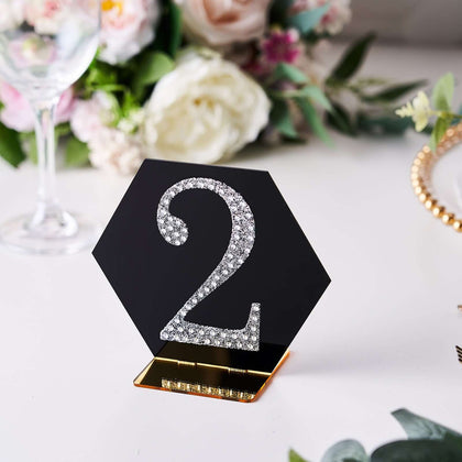 Decorative Rhinestone Number "2" Stickers 4", Silver Glitter Adhesive Craft Numbers - DIY Sparkle Embellishments