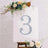 Decorative floral number 3 on a canvas backdrop with flowers.