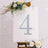 Decorative number 4 on an easel with floral accents.