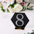 Elegant table number 8 in a hexagon shape with rhinestones and gold base.