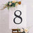 Decorative number 8 on a canvas with floral accents.