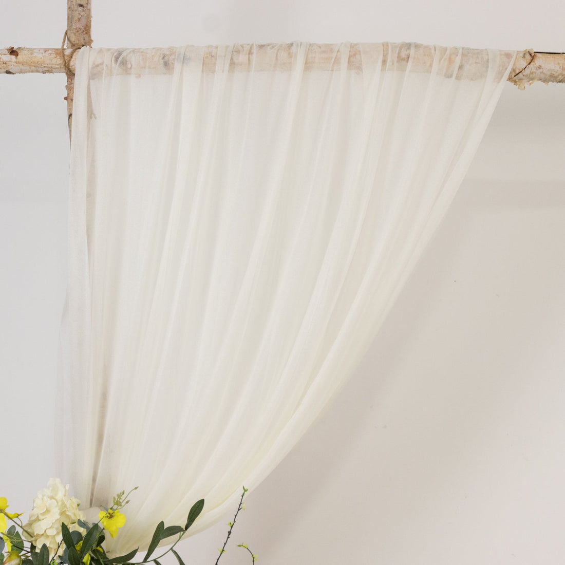 Ivory Sheer Wedding Arch Drapery 5x14ft | eFavormart