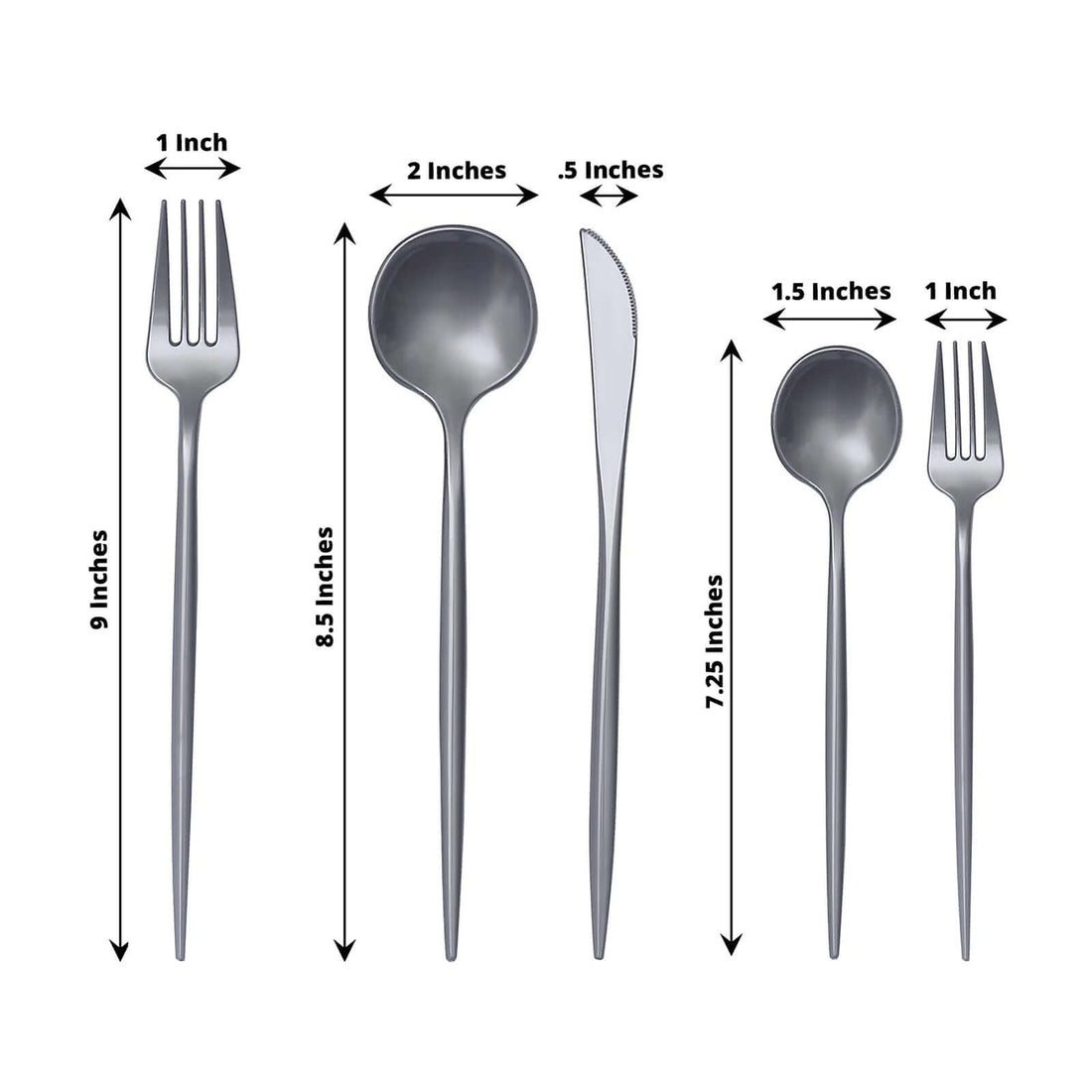 50-Pack Silver Heavy Duty Plastic Utensil Set | eFavormart