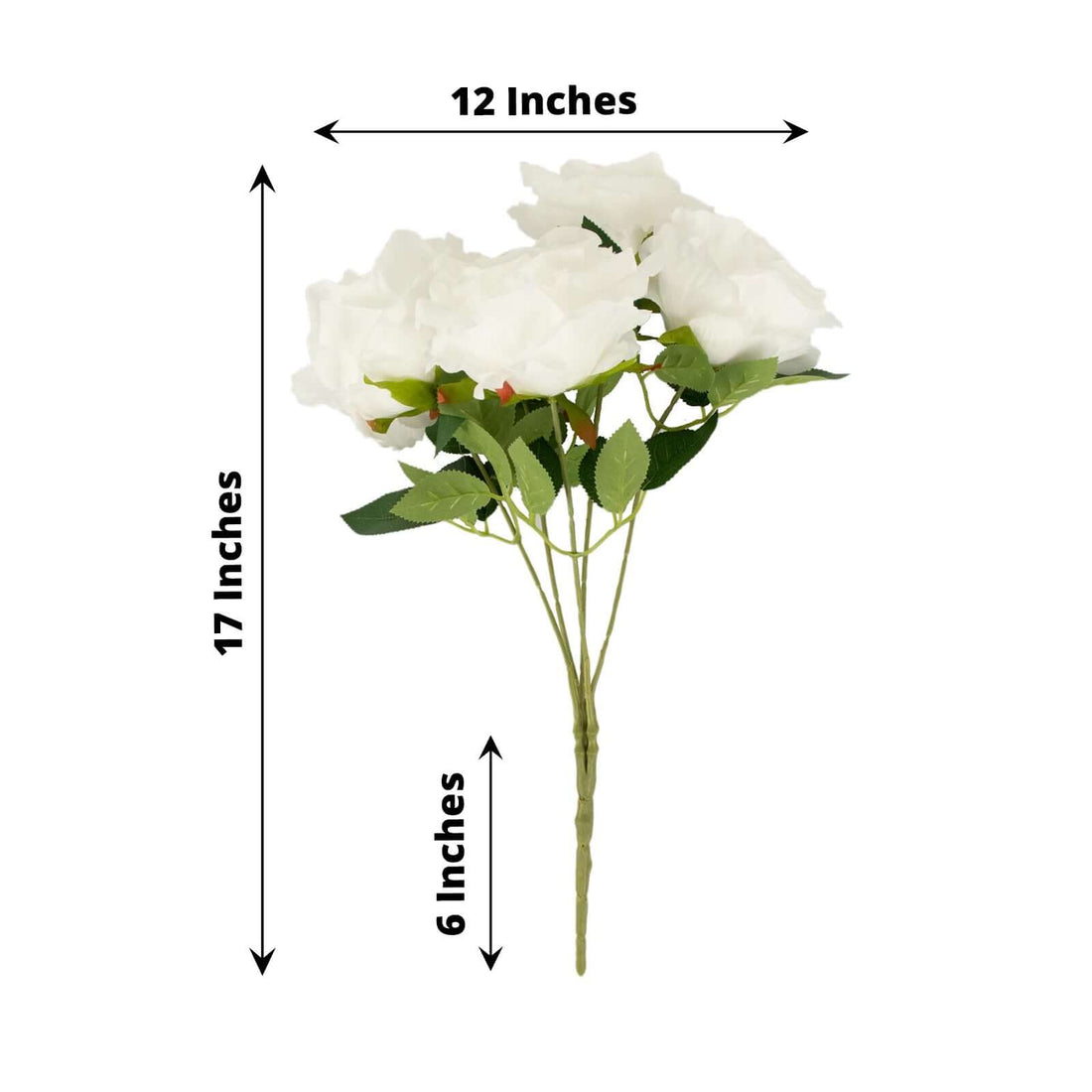 White Silk Jumbo Rose Bouquet (2 Bushes) | eFavormart