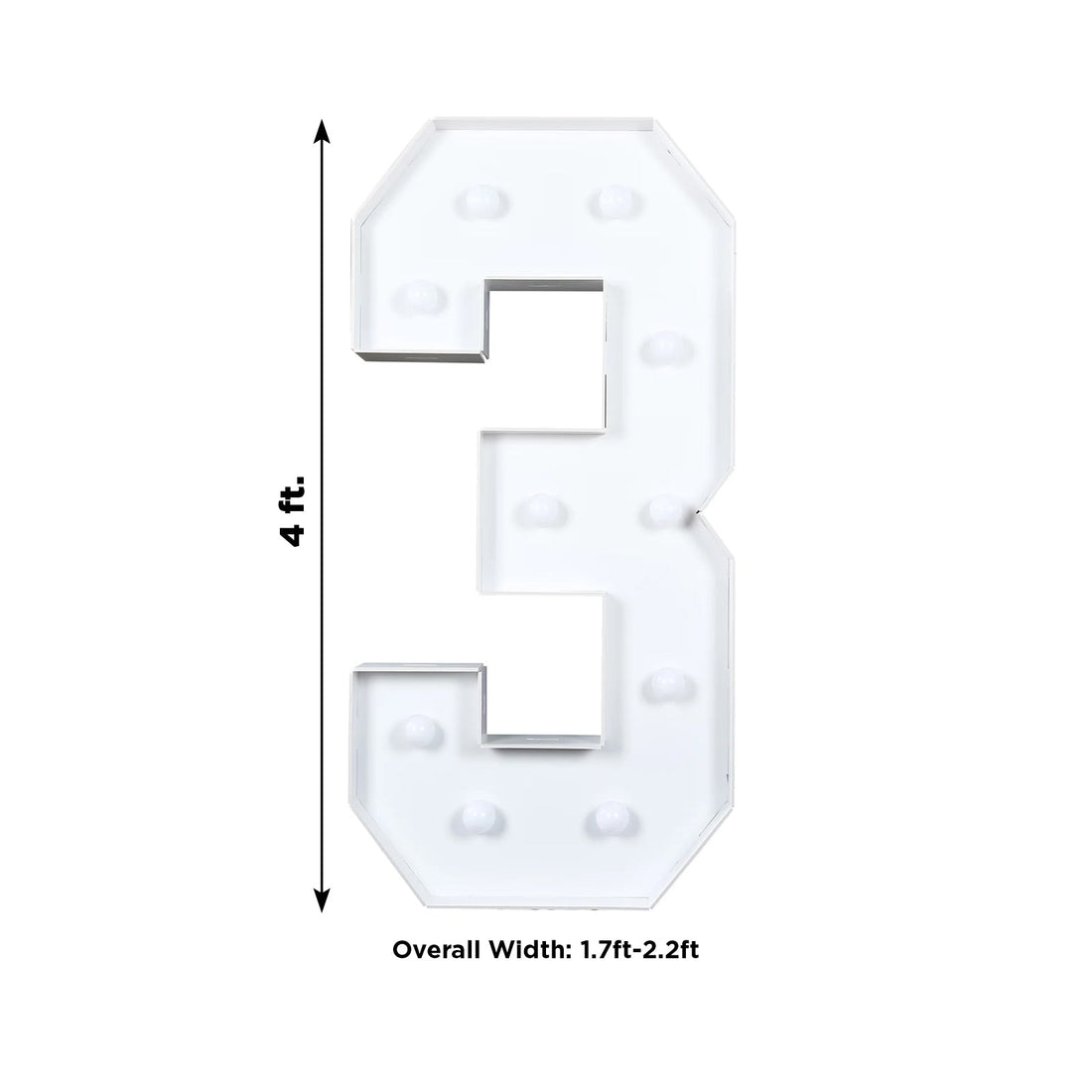 4ft White LED Marquee Number 