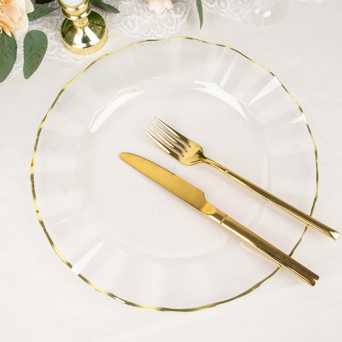 Plastic Round Ruffled Dinner Plates 11