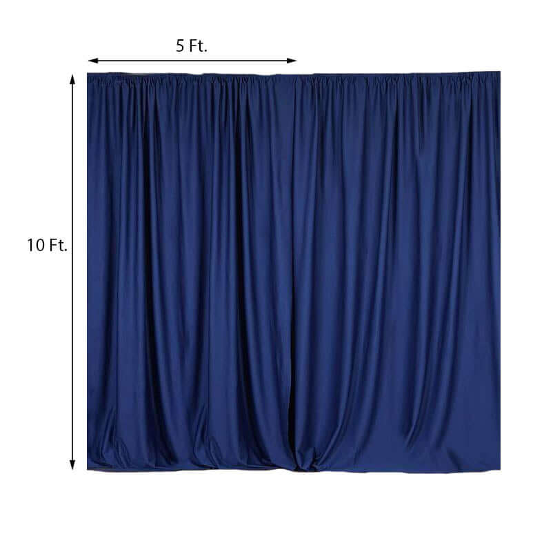 Navy Blue Scuba Polyester Backdrop Drape Curtains | eFavormart