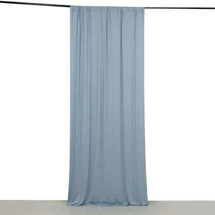 Dusty Blue 4-Way Stretch Spandex Backdrop Drape Curtain, Wrinkle Free Event Divider Panel with Rod Pockets - 5ftx10ft