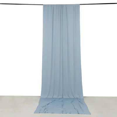 Dusty Blue 4-Way Stretch Spandex Backdrop Drape Curtain, Wrinkle Free Event Divider Panel with Rod Pockets - 5ftx14ft