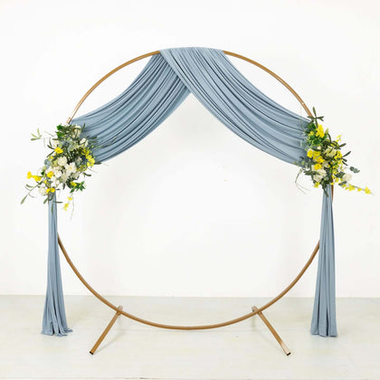 Dusty Blue 4-Way Stretch Spandex Backdrop Drape Curtain, Wrinkle Free Event Divider Panel with Rod Pockets - 5ftx18ft